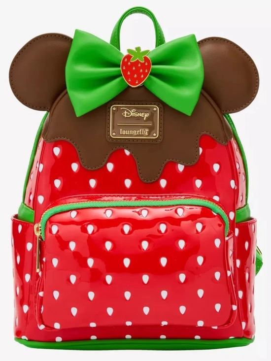 Loungefly Handbags - NWT Loungefly Disney Minnie Chocolate Dipped Strawberry Scented Backpack RARE